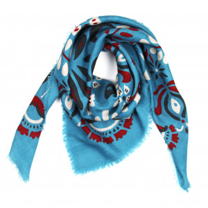 Carré Laine Tatiana Turquoise