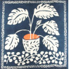 Wool Square Monstera Marine