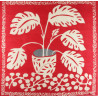 Carré Laine Monstera Rouge
