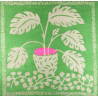 Carré Laine Monstera Vert