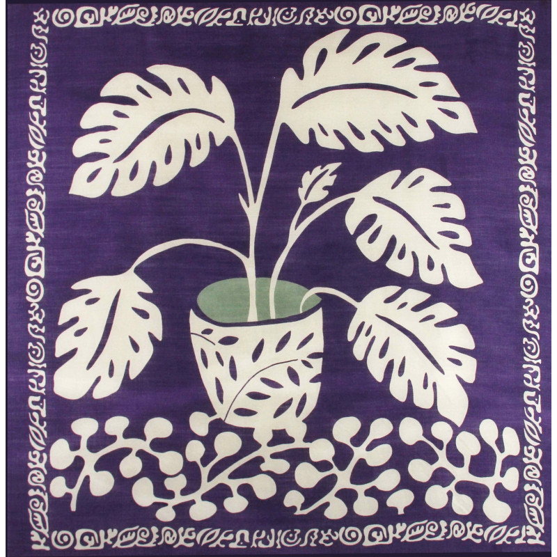 Carré Laine Monstera Prune