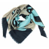 Carré Laine Abysse Bleu