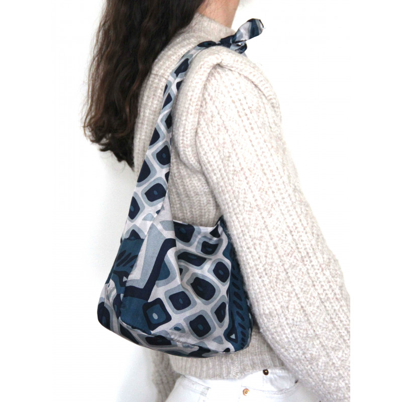 Sac Bobby en Soie Circus Bleu