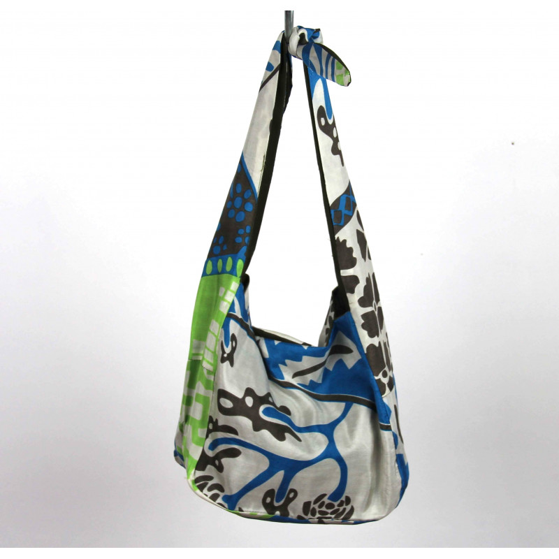 Upcycling Silk Bag Bobby Soleil Levant Bleu