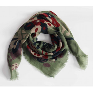 Wool Square Girandole Vert Green 