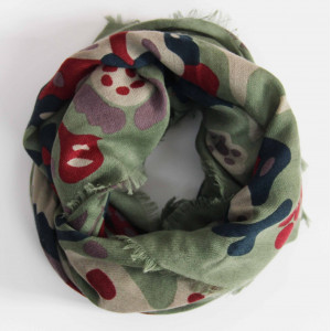 Wool Square Girandole Vert Green 