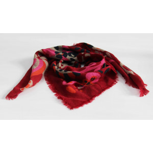 Wool Square Girandole Rouge 