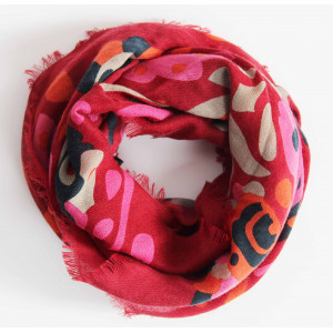 Wool Square Girandole Rouge 