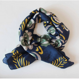 Carré Soie Anastasia Marine/ Navy