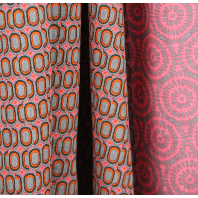 Foulard Coton Bio Pivoine Rose