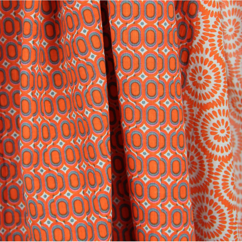 Foulard Coton Bio Pivoine Orange