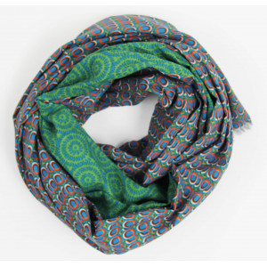 Foulard Coton Bio Pivoine Kaki