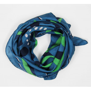 Carré Soie Myosotis Vert