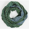 Foulard Coton Bio Pivoine Marine Navy