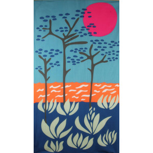 Foulard Coton Bio Cap Breton marine Navy