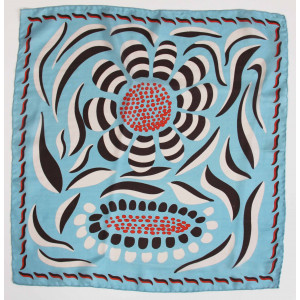 Carré Soie Myosotis Bleu