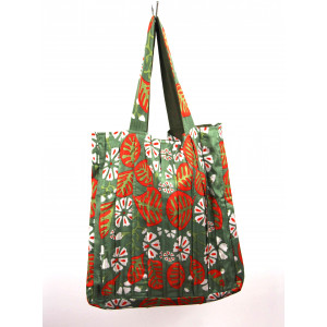 Upcycling Silk Bag Musette Tahiti Kaki