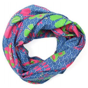 Carré Coton Seigaiha Marine Navy