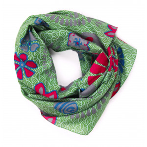 Carré Coton Seigaiha Vert Green