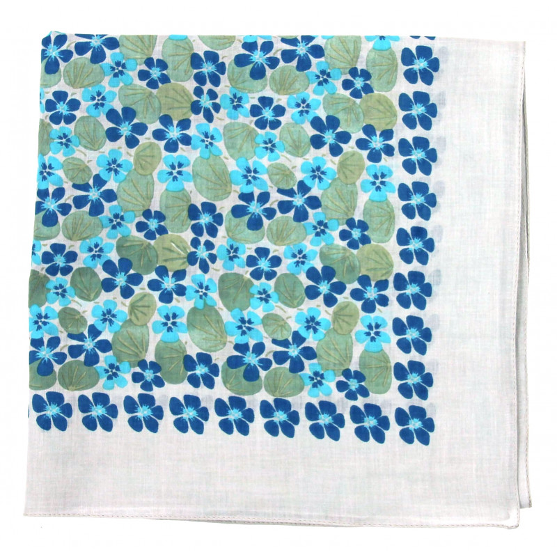 Carré Coton Ondine Bleu Blue