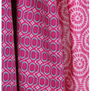 Foulard Coton Bio Pivoine Fuchsia