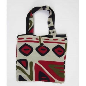 Cabas en coton upcycling Shangha Bordeaux