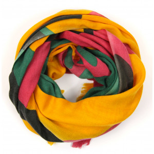 Echarpe Laine Palme Jaune