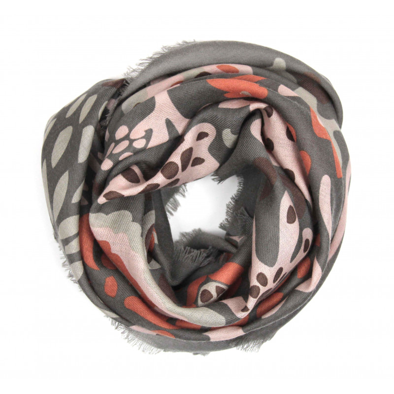 Carré Laine Girandole Gris Grey