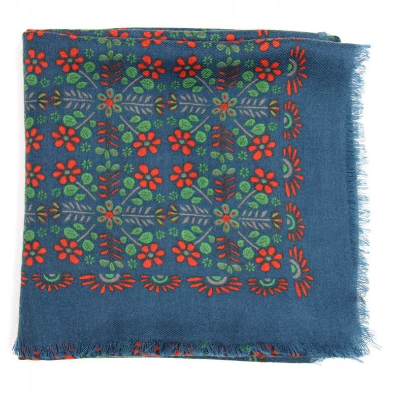 Carré Laine Agata Bleu