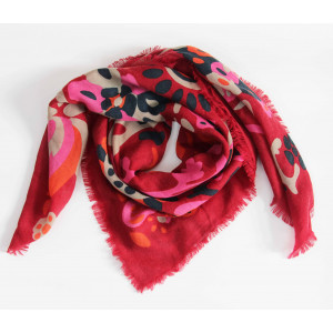 Wool Square Girandole Rouge 