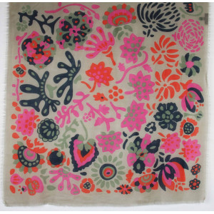 Wool Square Girandole Beige 