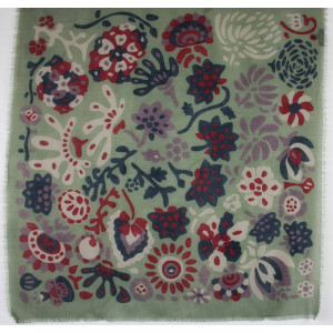 Wool Square Girandole Vert Green 