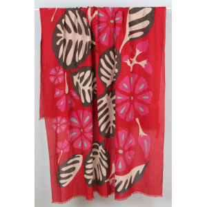 foulard Coton Bio Equateur Rouge