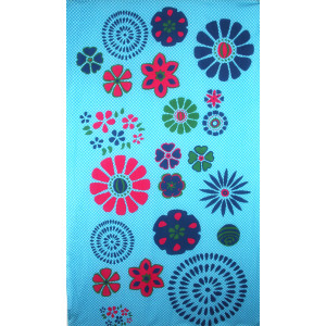 Foulard Coton Bio Ichimatsu Bleu Blue