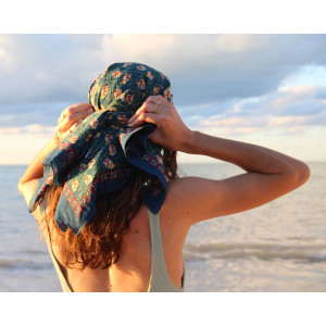 Carre Coton Bio Heidi Marine