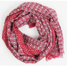 Foulard Coton Bio Pivoine Rouge Red