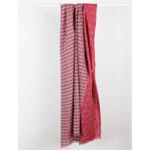 Foulard Coton Bio Pivoine Rouge Red