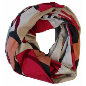 Foulard Coton Bio Prunus Rouge Red