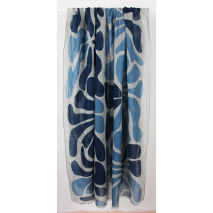 XL Wool Scarf Sulipa Blue Bleu