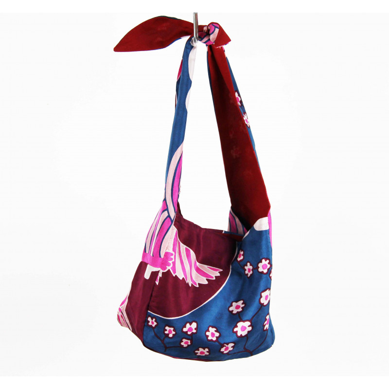 Sac Bobby en Soie Agami Bleu