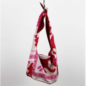 Sac Bobby en Soie Azur Rouge