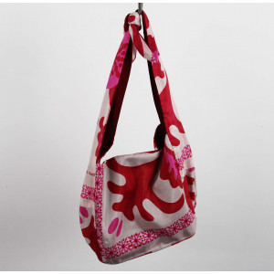 Sac Bobby en Soie Azur Rouge