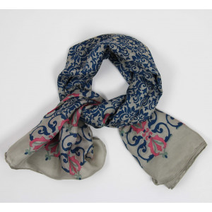 Carré Soie Sonata Bleu