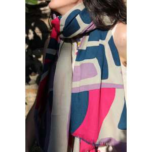 Foulard Coton Bio Cosmopolis Lavande