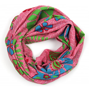 Carré Coton Seigaiha Rose