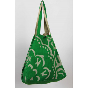 Cabas en coton upcycling Manuka Vert Green