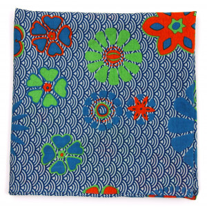 Carré Coton Seigaiha Orange