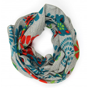 Carré Coton Seigaiha Gris