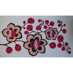 Foulard Coton Bio Prunus Rouge Red