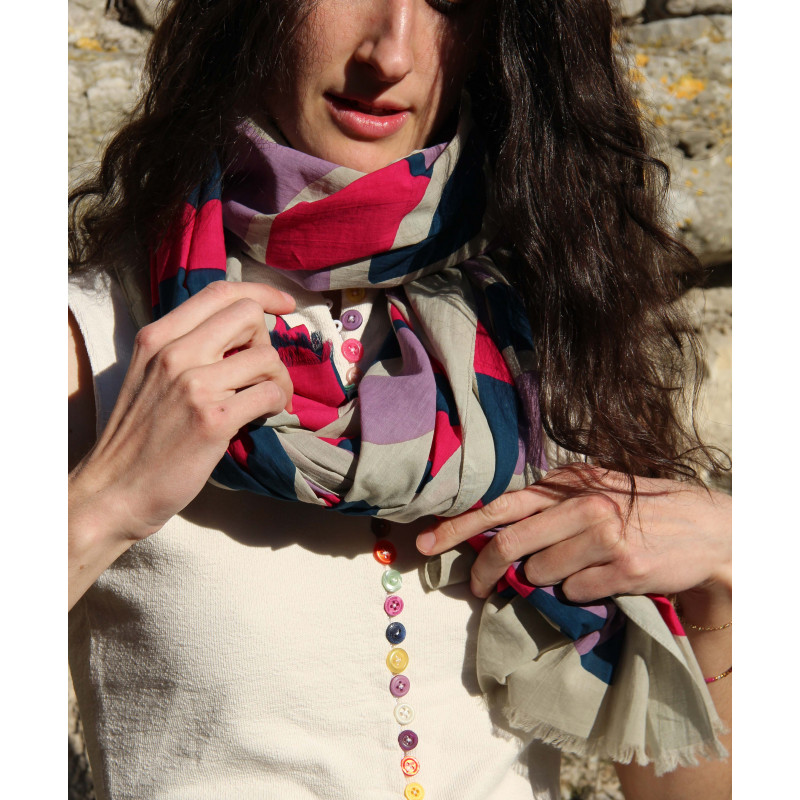 Foulard Coton Bio Cosmopolis Lavande